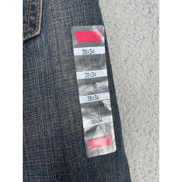 Levi’s‎ 505 Regular Fit Straight Leg Jeans 38x34 Men’s Blue Denim NWT - Picture 5 of 14